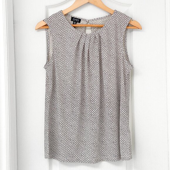 Jones New York - Sleeveless Geometric Polka Dot Blouse - Picture 1 of 5